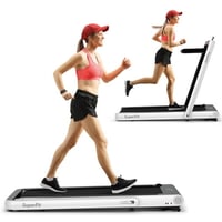 Gymax 2 in 1 Folding Treadmill 4.75HP Running Machine w/ APP & Remote Control White