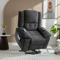 Mitinya Power Lift Recliner Chair for Elderly Recliners with Adjustable Massage and Heating Function Sofa Corduroy Fabric Recliner Chair with Infinite Position for Living Room Gray