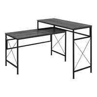 Furniture of America Washall Industrial Wood Computer Desk with USB in Gray
