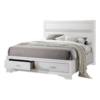 Coaster Co. of America Contemporary White Queen Storage Bed (Queen: 83.75 in. L x 63.5 in. W x 50.25 in. H)