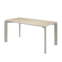 Acme Furniture ACME Ingram Contemporary Metal & Ceramic Rectangular Dining Table in Light Gray