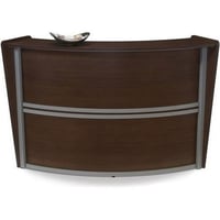 OFM Single Curved Reception Station (Component 1)  Walnut