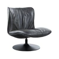 Acme Furniture ACME Piotr Aluminum and Top Grain Leather Accent Chair with Swivel in Black