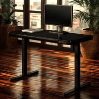 KOWO48  K3024 Electric Height Adjustable Standing Desk with Tempered Glass Top，47.2 x 23.6 in  Black  1 Pack