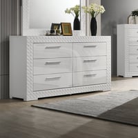 Furniture of America Tranze Adult Glam 6-Drawer Dresser White