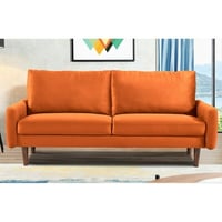 US Pride Furniture Maryellen 70  W Velvet Sofa  Orange