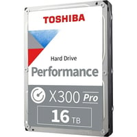 Toshiba X300 PRO 16TB High Workload Performance for Creative Professionals 3.5-Inch Internal Hard Drive – Up to 300 TB/Year Workload Rate CMR SATA 6 GB/s 7200 RPM 512 MB Cache - HDWR51GXZSTB