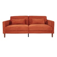TrumanPick Comfy Futon Sofa Corduroy Loveseat Couch with Pillow Cushion  Modern Sleeper Sofa Couch with Solid Leg for Living Room Bedroom  Orange