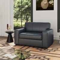 Roundhill Furniture Sakan Leather Upholstered Cutler Lounge Chair  Blue
