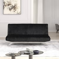 Leovanni Furniture of America Chrisle Convertible Chenille Futon Sofa Bed Black
