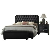 Acme Furniture Acme Ireland II Eastern King Bed in Black PU  Multiple Sizes