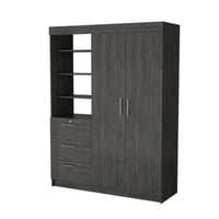 HomeRoots 59  Gray Three Drawer Combo Dresser
