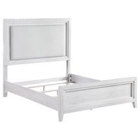 Coaster Fine Furniture Marielle Eastern King Upholstered Panel Bed Distressed White