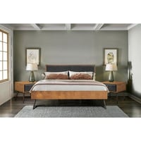 Armen Living Coco 3-Piece Wood King Bedroom Set in Chocolate/Black