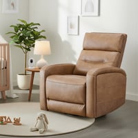 ME7A130-CU6722 Spruce & SpringPower Swivel Glider Recliner with USB Charging for Home Theater Camel