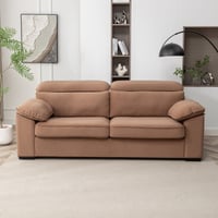 AC Pacific Sonny Contemporary Modern Pullout Sofa Bed with 4 Gel Mattress Brown