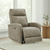 ME7A075B-CU6725 Spruce & Spring Zero Wall Hugger Power Recliner for Compact Spaces Gray-Faux Leather