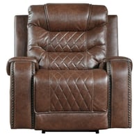 OakvillePark Ridder Polished Microfiber Upholstered Power Reclining Chair  Brown