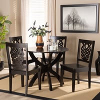 Wholesale Interiors Baxton Studio Wanda Modern and Contemporary Transitional Dark Brown Finished Wood 5-Piece Dining Set
