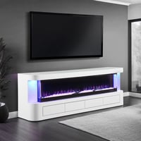 Furniture of America Turna II TV Stand for TV‘s up to 65 with Electric Fire Place White