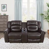 Dovelina MAYEERTY 76  Semi PU Leather Loveseat Recliner - Business Function for Living Room  Brown