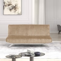 Leovanni Furniture of America Chrisle Convertible Chenille Futon Sofa Bed Taupe