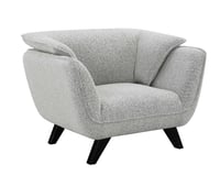 ACME Furniture ACME Nayeli Contemporary Wood & Boucle Fabric Upholstered Chair in Light Gray