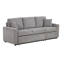 Leovanni Furniture of America Chatell Fabric Cup Holders Sleeper Sofa Sectional in Gray