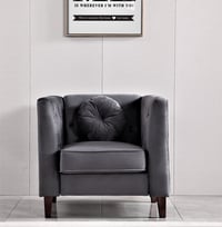 US PRIDE FURNITURE Uspridefurniture Chesterfield Chair  Gray