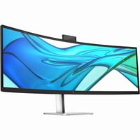 HP 549pm 49 Class Webcam Dual Quad HD (DQHD) Curved Screen LED Monitor 32:9 Black Silver