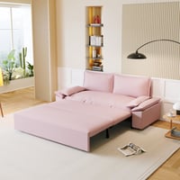 Aukfa 70  Pull Out Sofa Bed  Loveseat Queen Sleeper Sofa for Living Room/Small Spaces  Pink