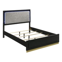 Coaster Caraway Wood California King Bed with LED Headboard Black and Gray