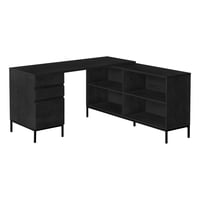 Monarch Specialties - Computer Desk Corner 60 L L Shape Work Laptop Black Laminate