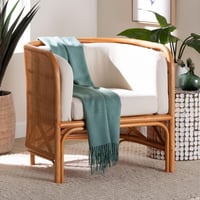 Baxton Studio bali & pari Bandung Boho Accent Chair  Light Honey