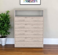 HomeRoots 33 Oak Four Drawer Dresser
