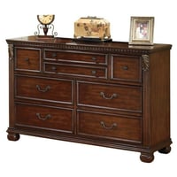 Ashley Furniture Signature Design by Ashley Leahlyn Dresser  Warm Brown Finish  7 Drawers  Old World Style