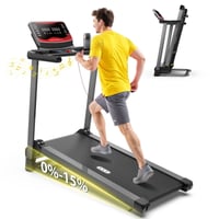 Redliro Folding Treadmill for Home with Incline 350 lbs Capacity Running Machine with Bluetooth Speaker