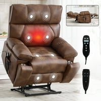 Alvantor Large Power Lift Recliner Chair for Elderly UP Leather Electric Recliners Chair with Massage and Heat for Living Room Brown