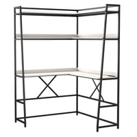 Leovanni Furniture of America Asher 48-in Corner Writing Desk Ft. USB Outlet in Black Metal