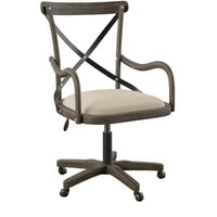 Linon Scyene Wood and Metal High Back Indoor Executive Chair Graywash