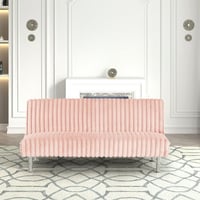 Furniture of America Wuntly Convertible Chenille Futon Sofa Bed  Pink