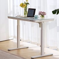 KOWO K302 Adult Tempered Glass Electric Height Adjustable Standing Desk with Drawer 23.6 in x 47.2 in White 1 Pack