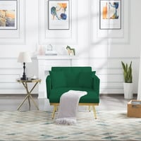 BSHTI Chaise Lounge Convertible Chaise Futon Sofa Bed Upholstered Chaise Lounge for Livingroom(Green)