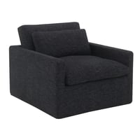 ACME Furniture ACME Naveen Fabric Upholstered Swivel Chair with Pillow in Dark Gray