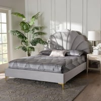 Baxton Studio Acosta Glamour Platform Bed  Queen  Gold