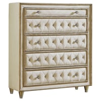 Coaster Fine Furniture Antonella 5-drawer Bedroom Chest Ivory and Camel
