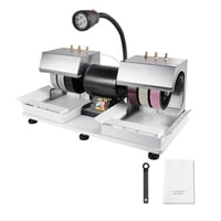 KFFKFF Rock Saw and Polisher  6  1/4HP 1800rpm  Includes Lamp & Water Pump  Lapidary Rock Grinder and Polisher  Gemstone Shaping Tool for Creating Cabochons for Jewelry