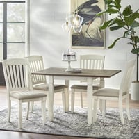 TMS Maryland 5-Piece Indoor Dining Set Includes Drop-Leaf Table and Chairs Walnut/Antique White