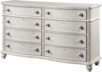 ACME Furniture ACME Jaqueline 8-Drawer Wooden Dresser in Light Gray and Antique White