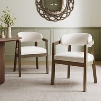 Christopher Knight Home Modern Dining Chairs  Open-Back  Solid Wood Frame  Walnut  Set of 2